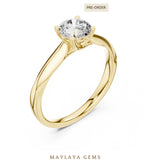 Load image into Gallery viewer, Maylaya Gems round classic solitaire lab-grown diamond ring in yellow gold