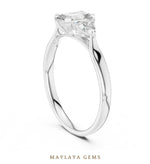 Load image into Gallery viewer, Maylaya Gems emerald trillion trilogy lab-grown diamond ring in white gold