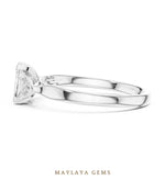 Load image into Gallery viewer, Maylaya Gems emerald trillion trilogy lab-grown diamond ring in white gold
