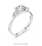 Load image into Gallery viewer, Maylaya Gems round pear trilogy lab-grown diamond ring in white gold