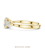 Load image into Gallery viewer, Maylaya Gems round pear trilogy lab-grown diamond ring in yellow gold