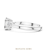 Load image into Gallery viewer, Maylaya Gems cushion curved trillion trilogy lab-grown diamond ring in white gold