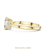 Load image into Gallery viewer, Maylaya Gems cushion curved trillion trilogy lab-grown diamond ring in yellow gold