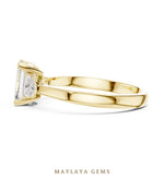 Load image into Gallery viewer, Maylaya Gems emerald trillion petite trilogy lab-grown diamond ring in yellow gold