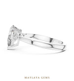 Load image into Gallery viewer, Maylaya Gems pear trillion trilogy lab-grown diamond ring in white gold