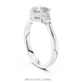 Load image into Gallery viewer, Maylaya Gems heart trillion trilogy lab-grown diamond ring in white gold
