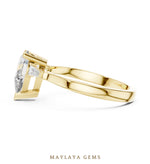Load image into Gallery viewer, Maylaya Gems pear tapered baguette trilogy lab-grown diamond ring in yellow gold