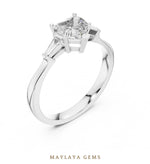Load image into Gallery viewer, Maylaya Gems heart baguette trilogy lab-grown diamond ring in white gold