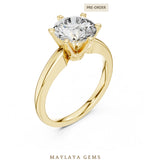 Load image into Gallery viewer, Maylaya Gems round six-prong solitaire lab-grown diamond ring in yellow gold