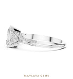 Load image into Gallery viewer, Maylaya Gems radiant trillion pave trilogy lab-grown diamond ring in white gold