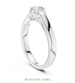Load image into Gallery viewer, Maylaya Gems round u gallery solitaire lab-grown diamond ring in white gold