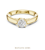 Load image into Gallery viewer, Maylaya Gems round u gallery solitaire lab-grown diamond ring in yellow gold