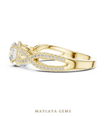 Load image into Gallery viewer, Maylaya Gems round pave infinity solitaire lab-grown diamond ring in yellow gold