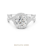 Load image into Gallery viewer, Maylaya Gems round halo infinity lab-grown diamond ring in white gold