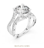 Load image into Gallery viewer, Maylaya Gems round open wave lab-grown diamond ring in white gold