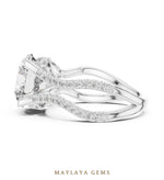 Load image into Gallery viewer, Maylaya Gems round open wave lab-grown diamond ring in white gold