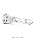 Load image into Gallery viewer, Maylaya Gems round baguette shoulder lab-grown diamond ring in white gold
