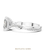 Load image into Gallery viewer, Maylaya Gems princess twisted pave lab-grown diamond ring in white gold