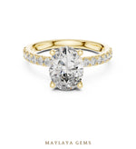 Load image into Gallery viewer, Maylaya Gems oval paved prong lab-grown diamond ring in yellow gold