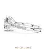 Load image into Gallery viewer, Maylaya Gems cushion scaffold lab-grown diamond ring in white gold