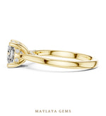 Load image into Gallery viewer, Maylaya Gems cushion diamond bridge lab-grown diamond ring in yellow gold