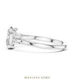 Load image into Gallery viewer, Maylaya Gems oval two-accent lab-grown diamond ring in white gold