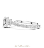 Load image into Gallery viewer, Maylaya Gems cushion double collar lab-grown diamond ring in white gold