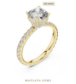 Load image into Gallery viewer, Maylaya Gems cushion double collar lab-grown diamond ring in yellow gold