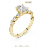 Load image into Gallery viewer, Maylaya Gems elongated cushion pear accent lab-grown diamond ring in yellow gold