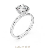 Load image into Gallery viewer, Maylaya Gems round diamond petal lab-grown diamond ring in white gold