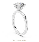 Load image into Gallery viewer, Maylaya Gems round diamond petal lab-grown diamond ring in white gold