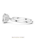 Load image into Gallery viewer, Maylaya Gems round diamond petal lab-grown diamond ring in white gold