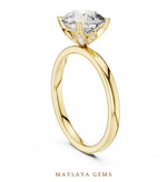Load image into Gallery viewer, Maylaya Gems round diamond petal lab-grown diamond ring in yellow gold