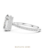 Load image into Gallery viewer, Maylaya Gems elongated cushion double belt lab-grown diamond ring in white gold