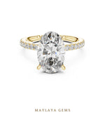 Load image into Gallery viewer, Maylaya Gems elongated cushion double belt lab-grown diamond ring in yellow gold