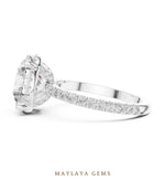 Load image into Gallery viewer, Maylaya Gems round paved gallery lab-grown diamond ring in white gold