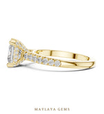 Load image into Gallery viewer, Maylaya Gems princess cathedral pave lab-grown diamond ring in yellow gold