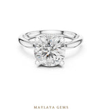 Load image into Gallery viewer, Maylaya Gems round beaded hidden halo lab-grown diamond ring in white gold