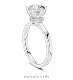 Load image into Gallery viewer, Maylaya Gems round petal collar lab-grown diamond ring in white gold