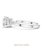 Load image into Gallery viewer, Maylaya Gems round petal collar lab-grown diamond ring in white gold