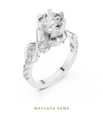 Load image into Gallery viewer, Maylaya Gems round open loop accents lab-grown diamond ring in white gold