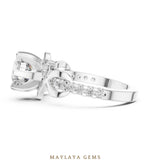 Load image into Gallery viewer, Maylaya Gems round open loop accents lab-grown diamond ring in white gold