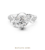 Load image into Gallery viewer, Maylaya Gems round open loop accents lab-grown diamond ring in white gold