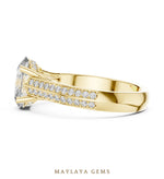 Load image into Gallery viewer, Maylaya Gems oval double pave rails lab-grown diamond ring in yellow gold