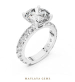 Load image into Gallery viewer, Maylaya Gems round eternity shank lab-grown diamond ring in white gold