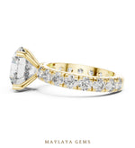 Load image into Gallery viewer, Maylaya Gems round eternity shank lab-grown diamond ring in yellow gold