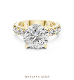 Load image into Gallery viewer, Maylaya Gems round eternity shank lab-grown diamond ring in yellow gold