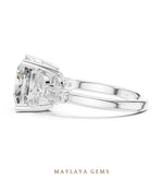 Load image into Gallery viewer, Maylaya Gems cushion half moon five-stone lab-grown diamond ring in white gold