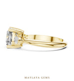 Load image into Gallery viewer, Maylaya Gems cushion pear trilogy lab-grown diamond ring in yellow gold