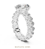 Load image into Gallery viewer, Maylaya Gems oval eternity shank lab-grown diamond ring in white gold